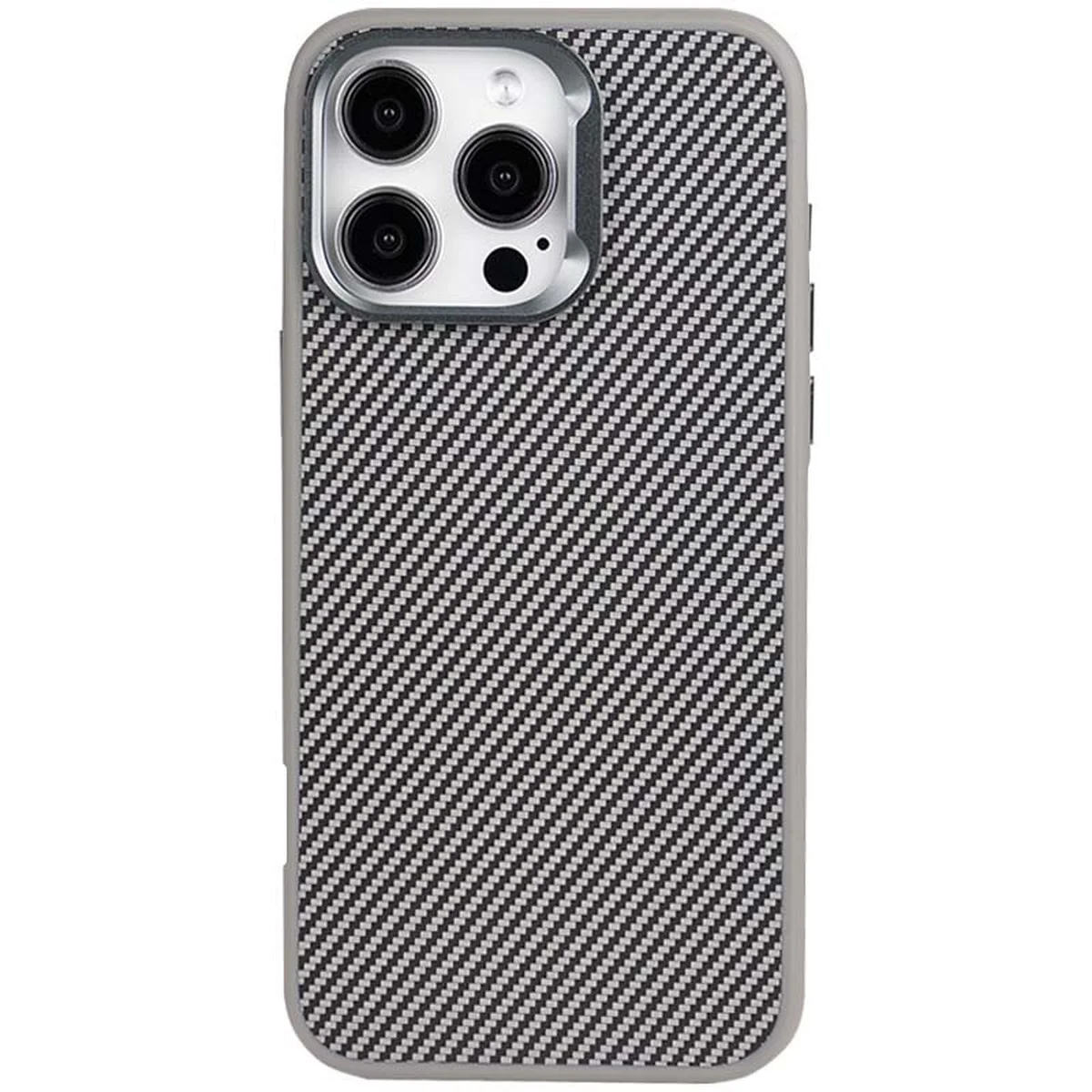 Чехол TPU+PC Carbon with MagSafe для Apple iPhone 16 Pro Max (6.9") Grey