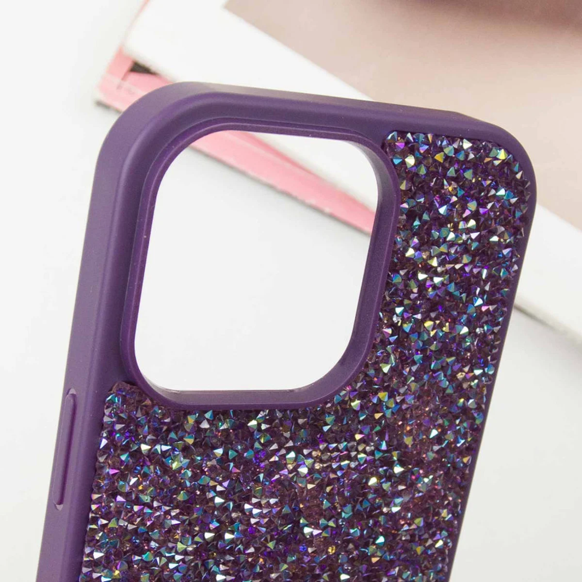 TPU чехол Bling World Rock Diamond для Apple iPhone 16 Pro Max (6.9") Фиолетовый
