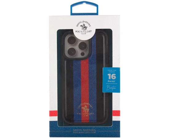 Шкіряний чохол Polo Santa Barbara Barton для Apple iPhone 16 Pro Max (6.9") Black / Navy