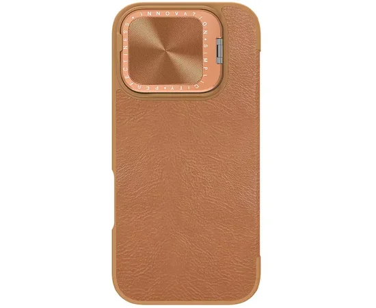 Кожаный чехол-книжка Nillkin Qin Prop для Apple iPhone 16 Pro Max (6.9") Brown