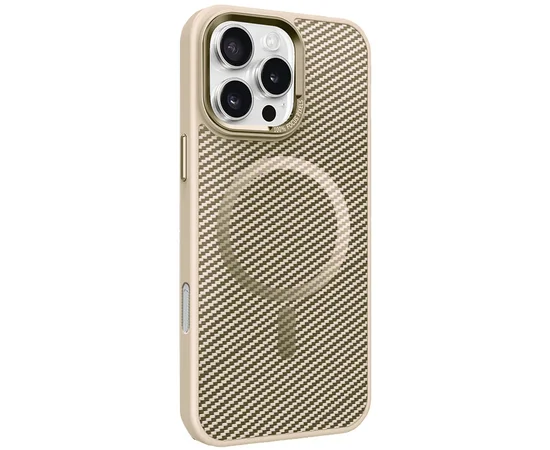 Чехол TPU+PC Carbon Mirage with MagSafe для Apple iPhone 16 Pro Max (6.9") Antique White