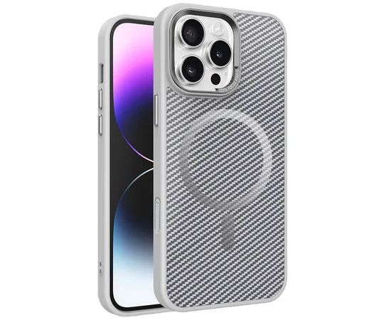 Чехол TPU+PC Carbon Mirage with MagSafe для Apple iPhone 16 Pro Max (6.9") Grey