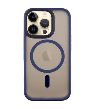 TPU+PC чехол Metal Buttons with MagSafe для Apple iPhone 16 Pro Max (6.9") Синий