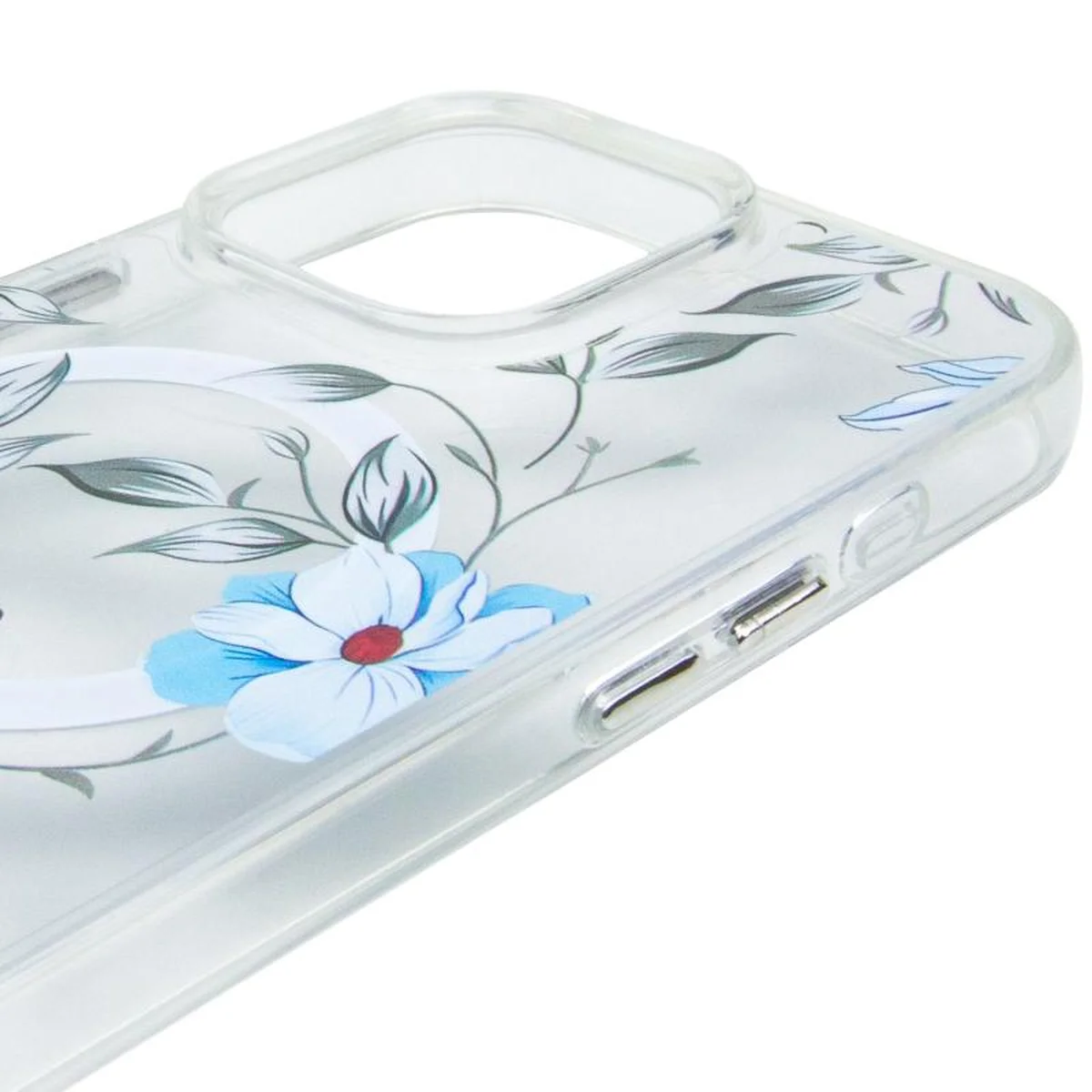 TPU+PC чехол Clear Garden with MagSafe для Apple iPhone 16 Pro Max (6.9") Blue Blossom