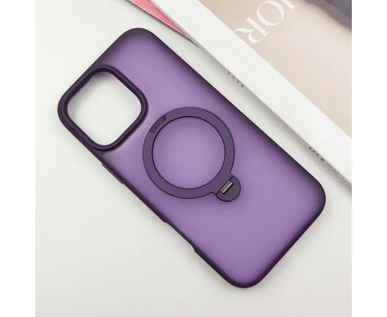 TPU+PC чехол Metal Buttons with MagSafe Colorful HQ Ring для Apple iPhone 16 Pro Max (6.9") Purple