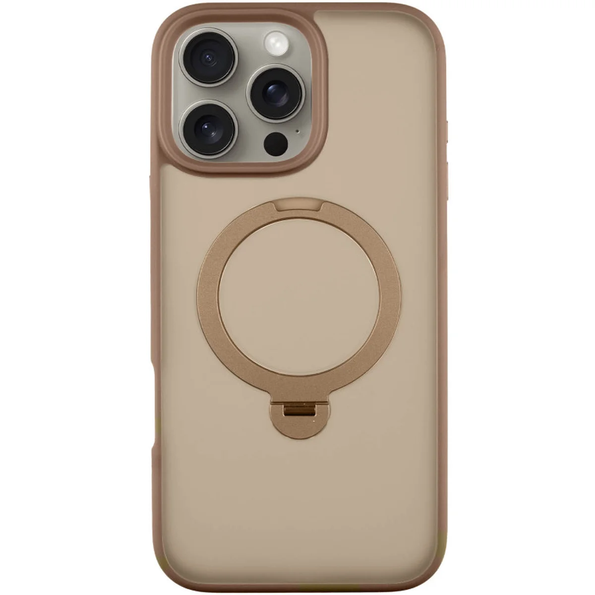 TPU+PC чехол Metal Buttons with MagSafe Colorful HQ Ring для Apple iPhone 16 Pro Max (6.9") Rose Gold