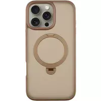 TPU+PC чехол Metal Buttons with MagSafe Colorful HQ Ring для Apple iPhone 16 Pro Max (6.9") Rose Gold