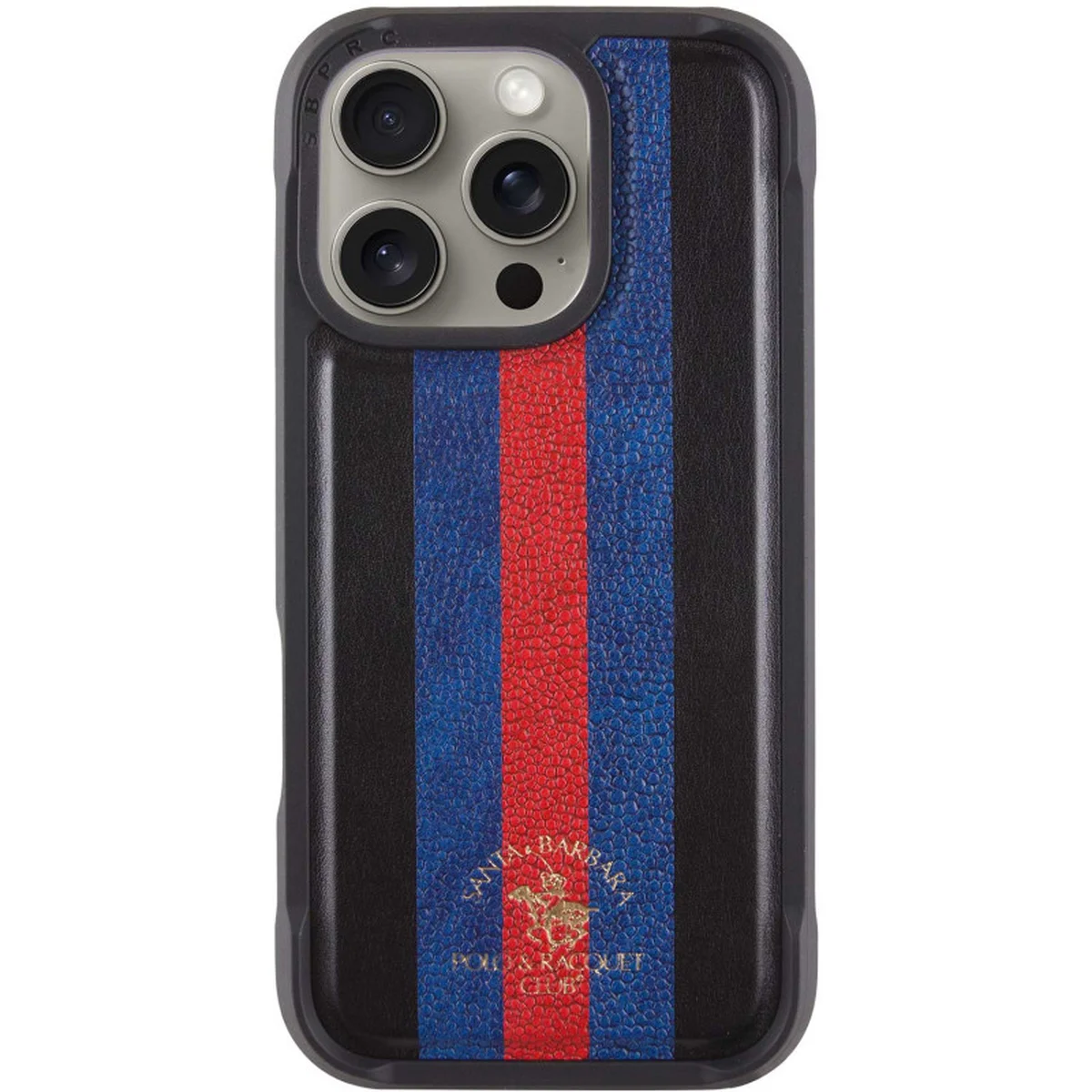 Кожаный чехол Polo Santa Barbara Barton для Apple iPhone 16 Pro Max (6.9") Black / Navy