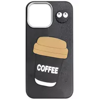 Чехол TPU Leather Toys для Apple iPhone 16 Pro Max (6.9") Coffee / Black