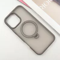 TPU+PC чехол Metal Buttons with MagSafe Colorful HQ Ring для Apple iPhone 16 Pro Max (6.9") Grey