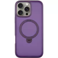 TPU+PC чехол Metal Buttons with MagSafe Colorful HQ Ring для Apple iPhone 16 Pro Max (6.9") Purple