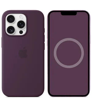 Чохол Silicone case (AAA) full with Magsafe and Animation для Apple iPhone 16 Pro Max (6.9") Plum