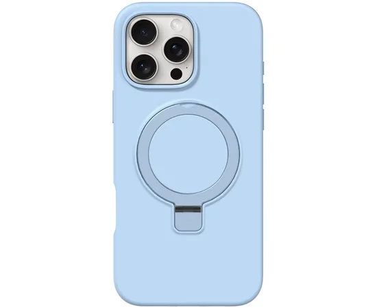 Чехол Silicone Case Full Protective NO LOGO with Ring для Apple iPhone 16 Pro Max (6.9") Blue