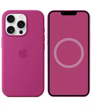 Чехол Silicone case (AAA) full with Magsafe and Animation для Apple iPhone 16 Pro Max (6.9") Fuchsia