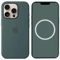 Чохол Silicone case (AAA) full with Magsafe and Animation для Apple iPhone 16 Pro Max (6.9") Lake Green