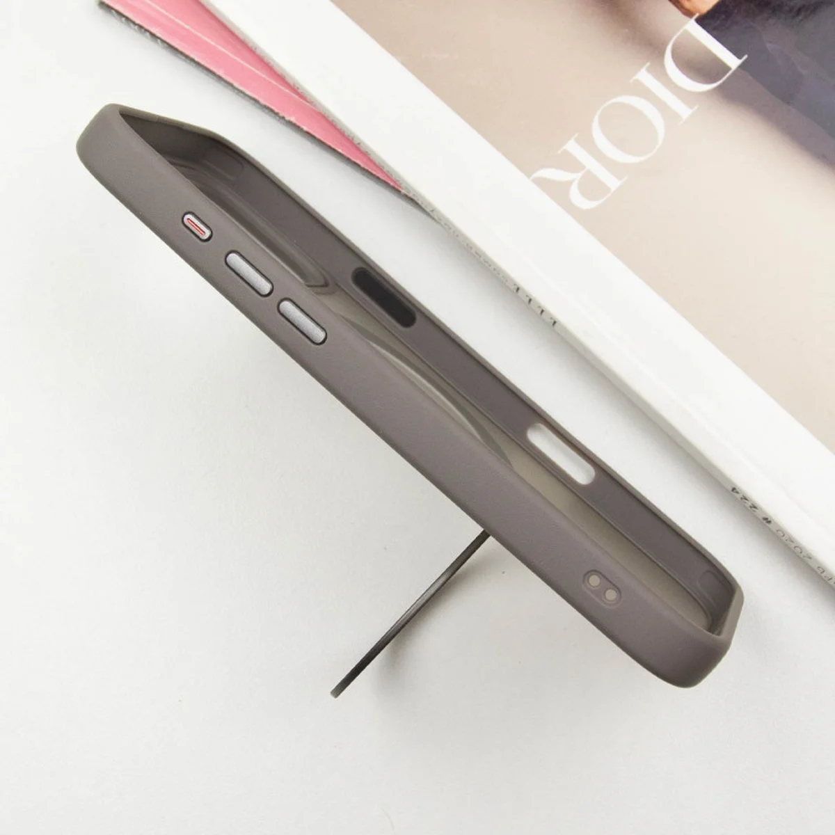 TPU+PC чохол Metal Buttons with MagSafe Colorful HQ Ring для Apple iPhone 16 Pro Max (6.9") Grey