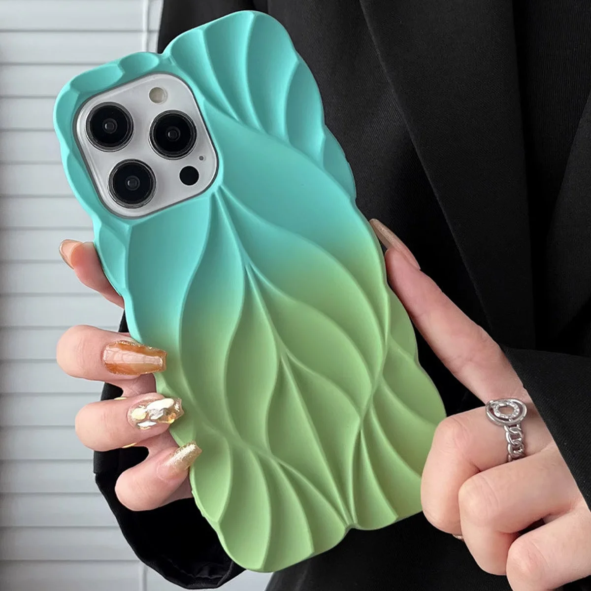 TPU чохол Leaf для Apple iPhone 16 Pro Max (6.9") Marine Green / Mint