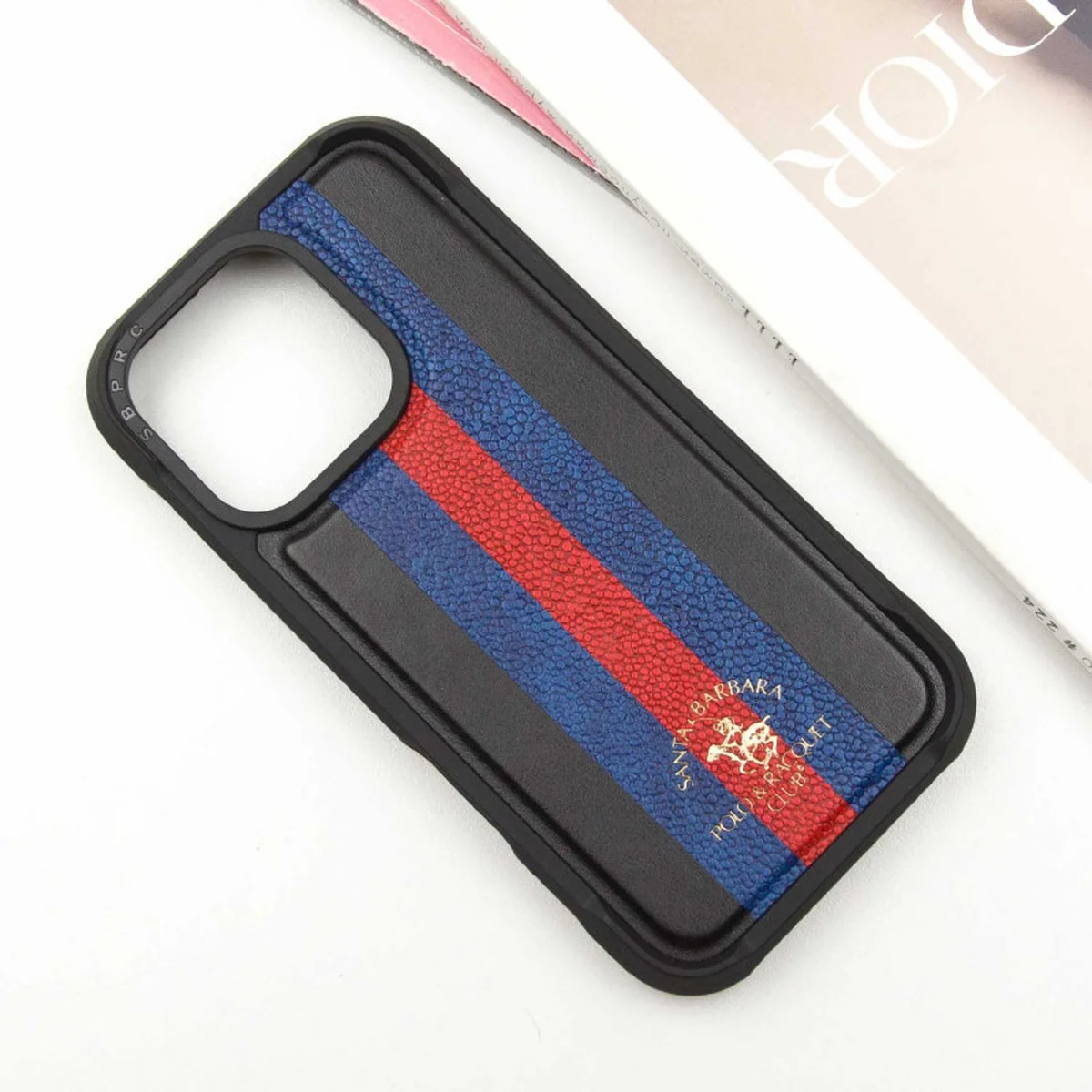 Кожаный чехол Polo Santa Barbara Barton для Apple iPhone 16 Pro Max (6.9") Black / Navy