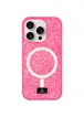 TPU чехол Bling World Rock Diamond with MagSafe для Apple iPhone 16 Pro Max (6.9") Rose 