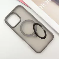 TPU+PC чехол Metal Buttons with MagSafe Colorful HQ Ring для Apple iPhone 16 Pro Max (6.9") Grey