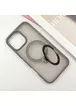 TPU+PC чохол Metal Buttons with MagSafe Colorful HQ Ring для Apple iPhone 16 Pro Max (6.9") Grey