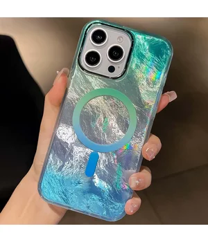 Чохол TPU Shiny Mountain (MagFit) для Apple iPhone 16 Pro Max (6.9") Green / Blue