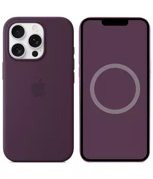Чехол Silicone case (AAA) with Magsafe and Animation (button) для Apple iPhone 16 Pro Max (6.9") Plum