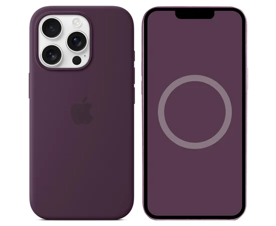 Чохол Silicone case (AAA) з Magsafe and Animation (button) для Apple iPhone 16 Pro Max (6.9") Plum
