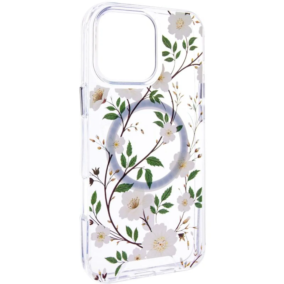 TPU+PC чехол Clear Garden with MagSafe для Apple iPhone 16 Pro Max (6.9") White Gardenia