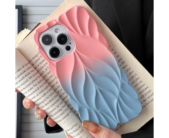 TPU чехол Leaf для Apple iPhone 16 Pro Max (6.9") Pink / Blue