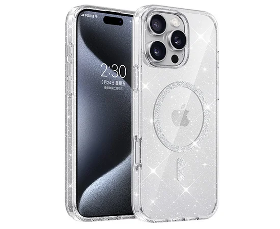 Чохол TPU Eclipse Sparkle (MagFit) для Apple iPhone 16 Pro Max (6.9") Clear
