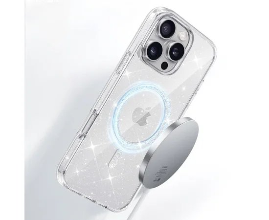 Чохол TPU Eclipse Sparkle (MagFit) для Apple iPhone 16 Pro Max (6.9") Clear