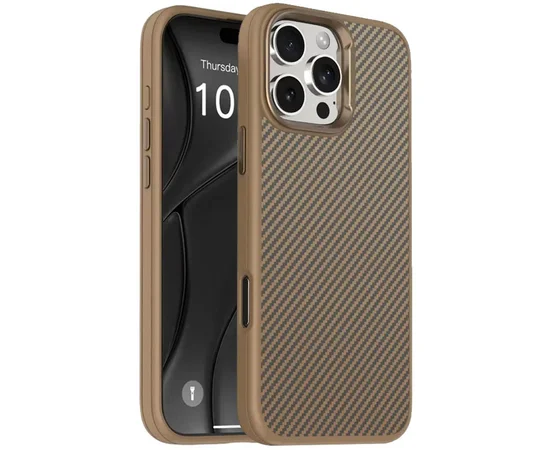 Чехол TPU+PC Carbon with MagSafe для Apple iPhone 16 Pro Max (6.9") Golden Rose