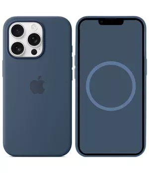 Чохол Silicone case (AAA) full with Magsafe and Animation для Apple iPhone 16 Pro Max (6.9") Denim