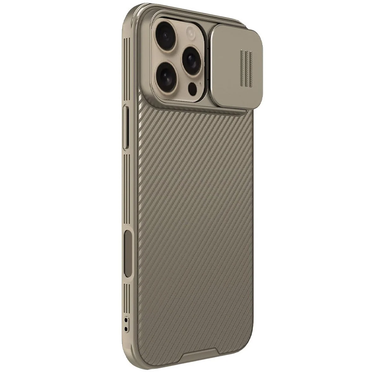 Карбоновая накладка Nillkin CamShield Pro для Apple iPhone 16 Pro Max (6.9") Gold