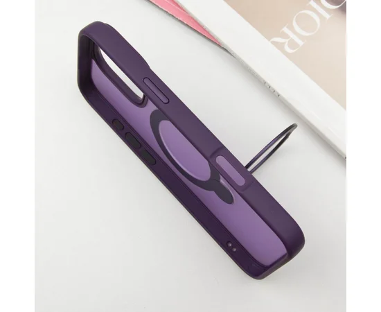 TPU+PC чехол Metal Buttons with MagSafe Colorful HQ Ring для Apple iPhone 16 Pro Max (6.9") Purple