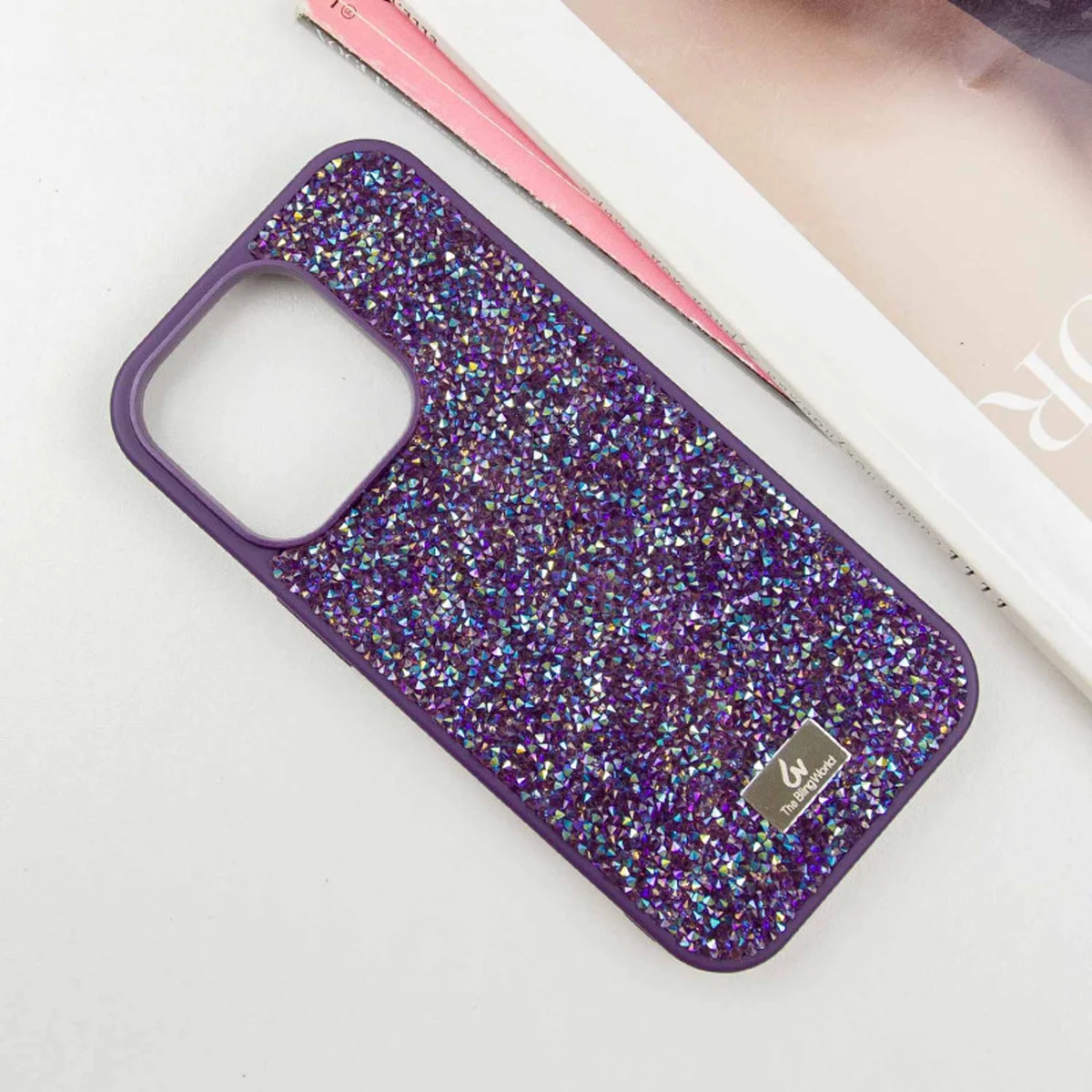 TPU чехол Bling World Rock Diamond для Apple iPhone 16 Pro (6.3") Фиолетовый