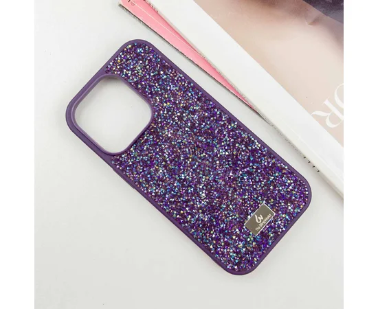 TPU чехол Bling World Rock Diamond для Apple iPhone 16 Pro (6.3") Фиолетовый