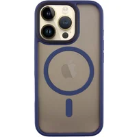TPU+PC чехол Metal Buttons with MagSafe для Apple iPhone 16 Pro (6.3") Синий