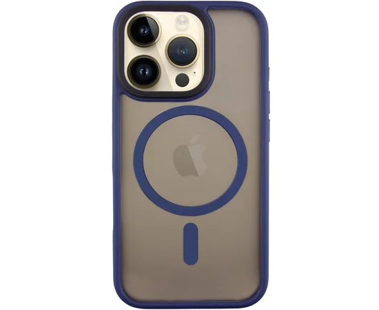 TPU+PC чехол Metal Buttons with MagSafe для Apple iPhone 16 Pro (6.3") Синий