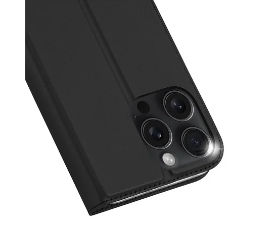 Чохол-книжка Dux Ducis з кишенею для візиток для Apple iPhone 16 Pro (6.3") Чорний