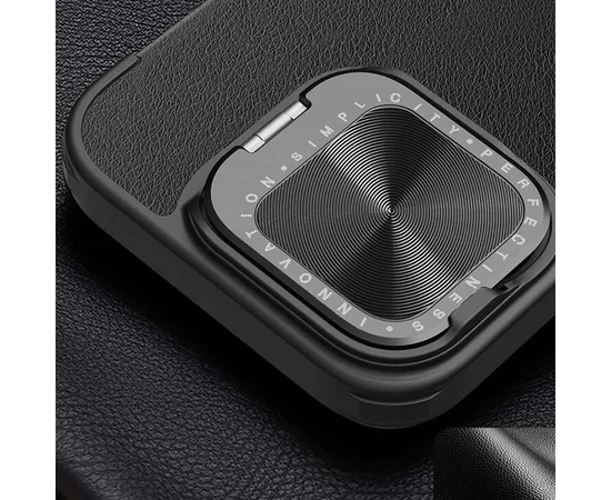 Кожаный чехол-книжка Nillkin Qin Prop Plain Camshield для Apple iPhone 16 Pro (6.3") Classic Black