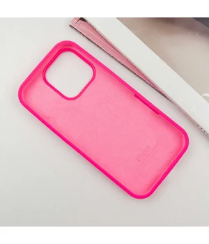 Чехол Silicone Case Full Protective (AA) для Apple iPhone 16 Pro (6.3") Розовый / Barbie pink
