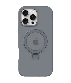 Чехол Silicone Case Full Protective with Ring для Apple iPhone 16 Pro (6.3") Grey