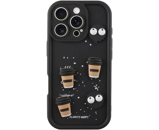 Чехол TPU Toys Case для Apple iPhone 16 Pro (6.3") Black / Always Happy