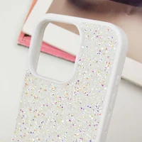 TPU чехол Bling World Rock Diamond для Apple iPhone 16 Pro (6.3") Белый
