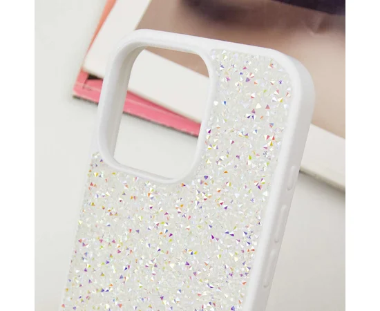 TPU чехол Bling World Rock Diamond для Apple iPhone 16 Pro (6.3") Белый