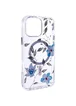 TPU+PC чехол Clear Garden with MagSafe для Apple iPhone 16 Pro (6.3") Blue Blossom