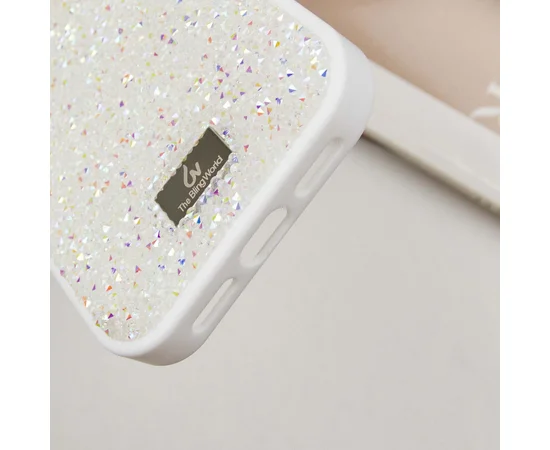 TPU чехол Bling World Rock Diamond для Apple iPhone 16 Pro (6.3") Белый