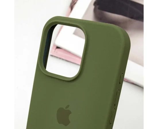 Чохол Silicone Case Full Protective (AA) для Apple iPhone 16 Pro (6.3") Зелений / Dark Olive